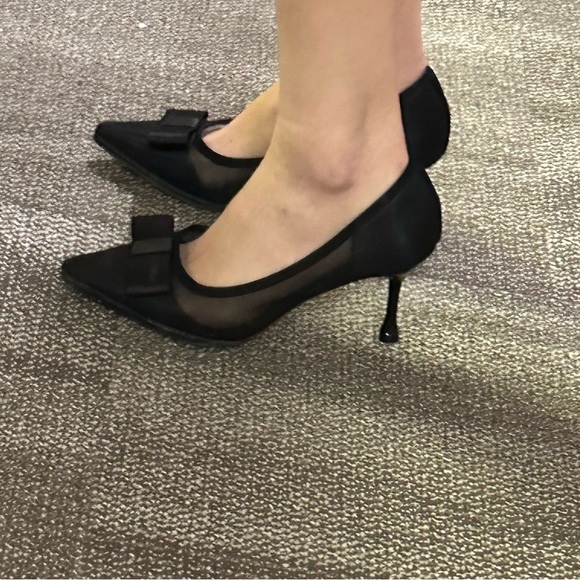 🖤Black bow mesh pumps🖤 - Picture 3 of 11